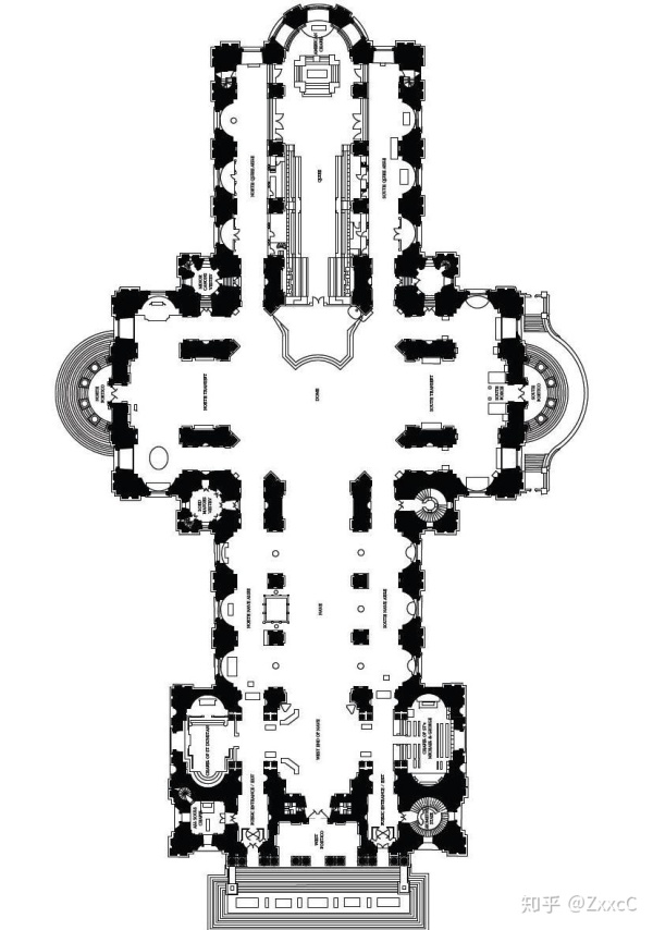 圣保罗也是希腊十字改拉丁十字的成果,本来规划也是希腊十字,改是为