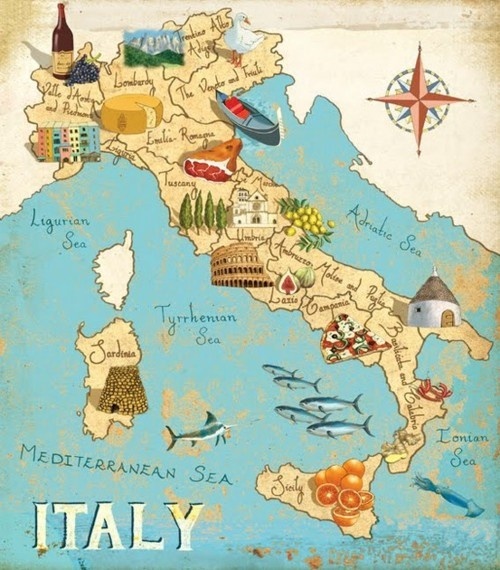 先献上意大利地图一张,能够愈加直观的看到意大利的城市散布